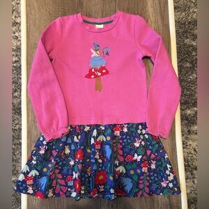 Mini Boden Fairy Sweater Dress Mushroom Toadstool Flowers VGUC 9-10y 140cm